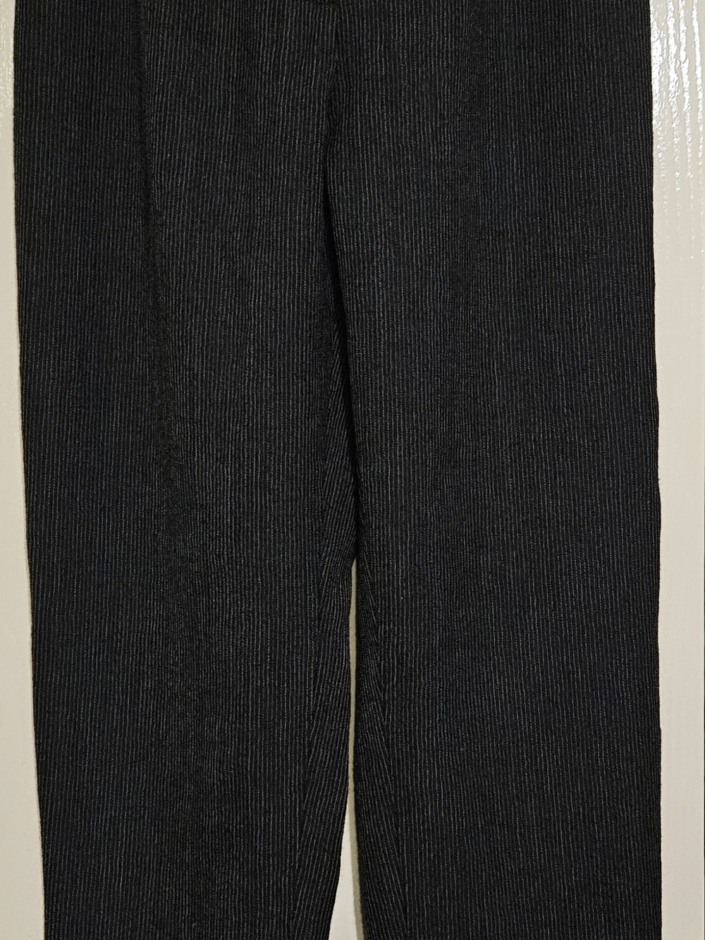Valerie Stevens Black Ribbed Women's Trousers, Pure Wool size 6